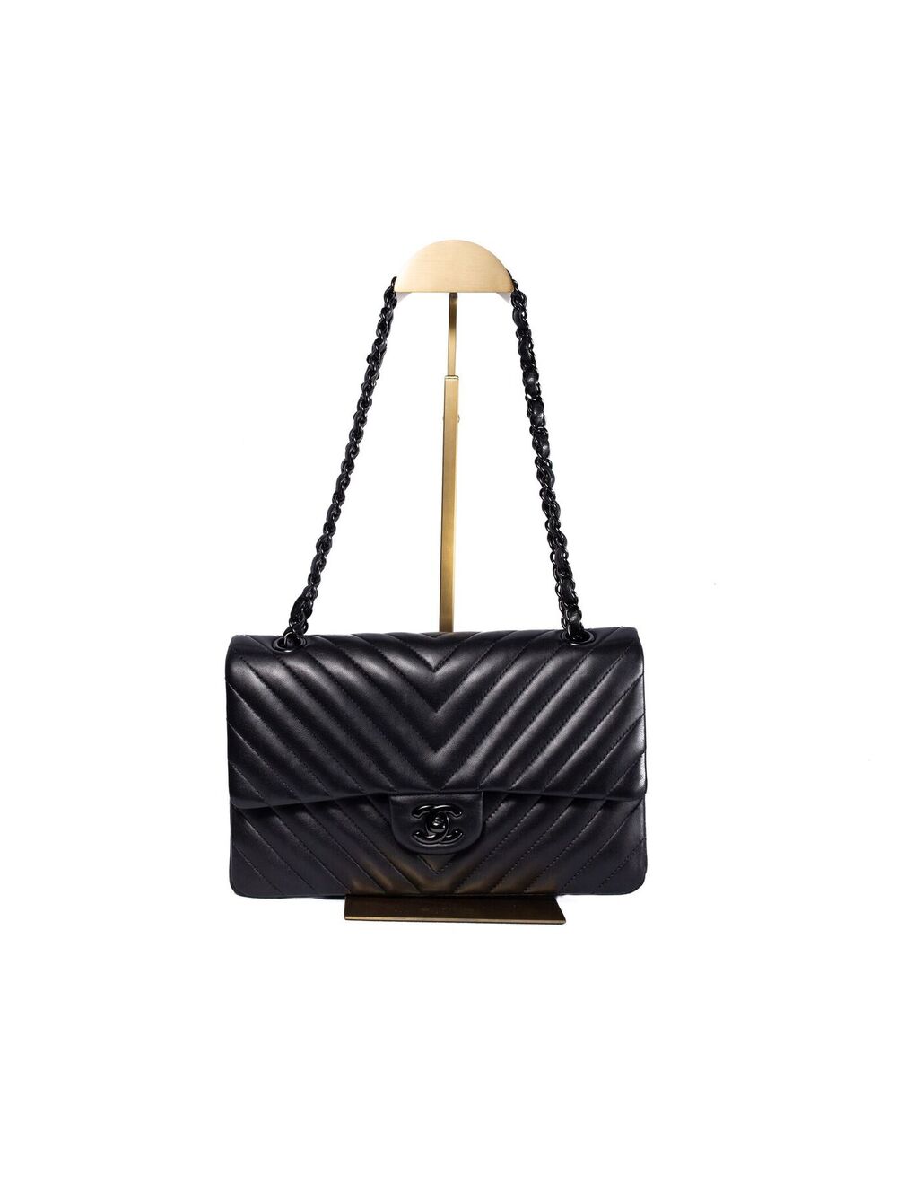 Black Chevron Quilted Lambskin Chanel Le Black Chevron